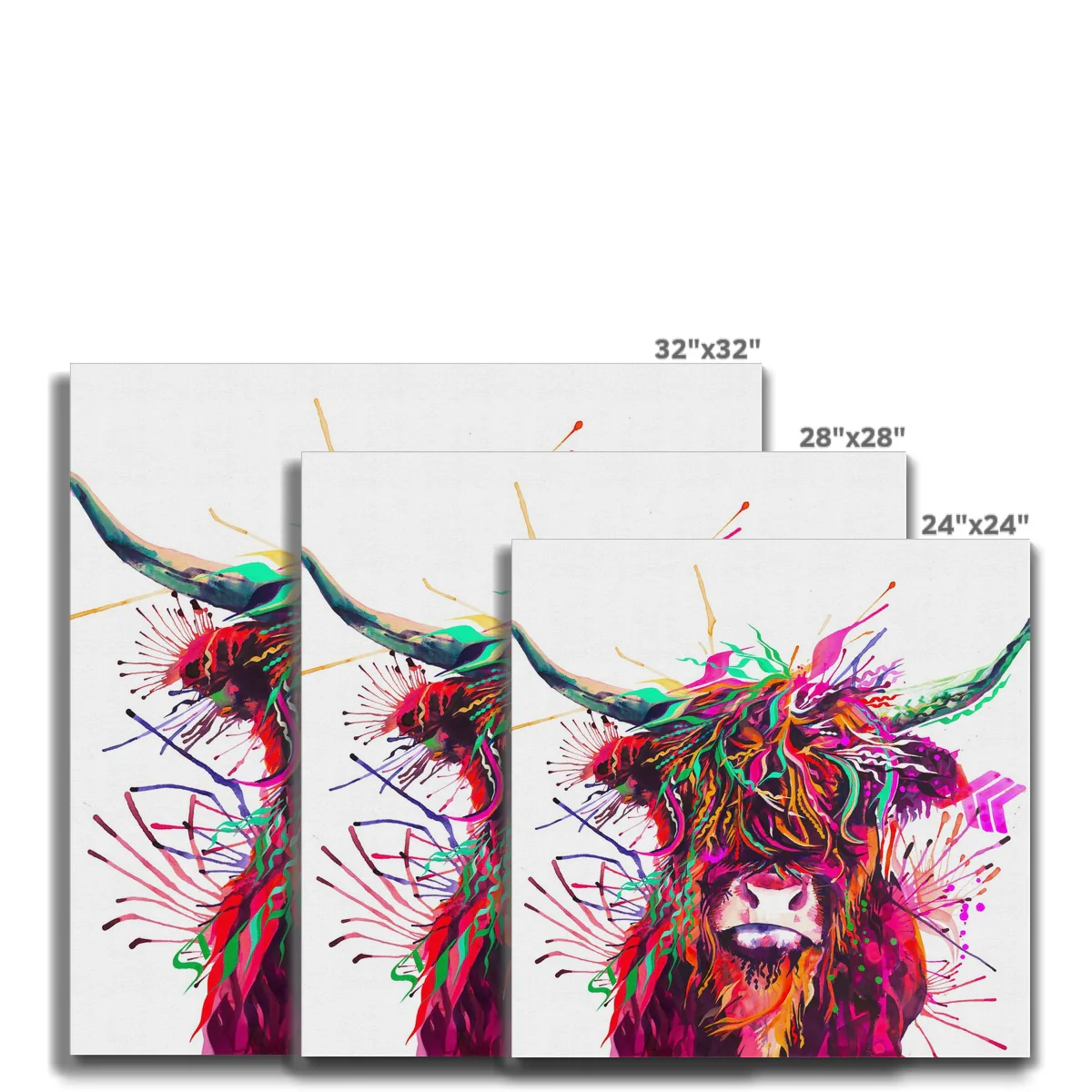 Agatha the Highland Cow Canvas - Image 6