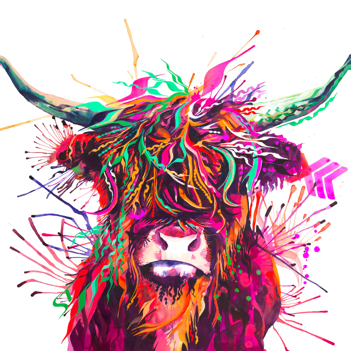 Agatha the Highland Cow Canvas - Image 7
