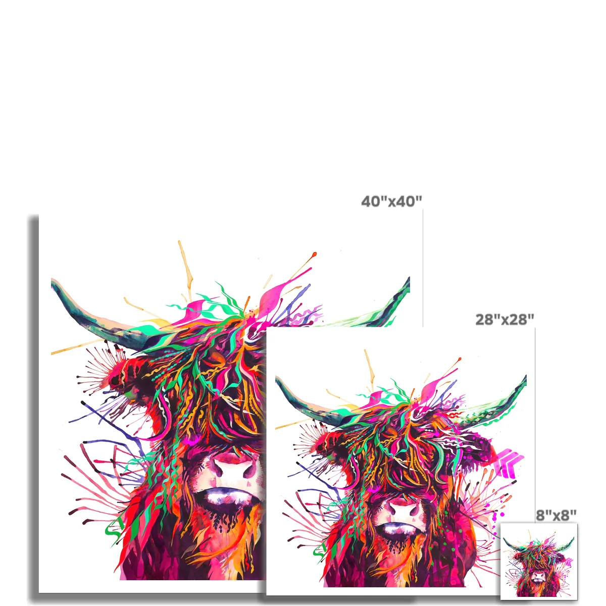 Agatha the Highland Cow Fine Art Print - Image 3