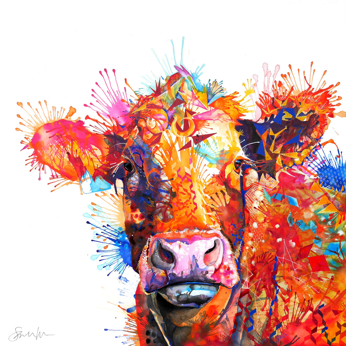 Agnes the Cow Framed Canvas - Image 3