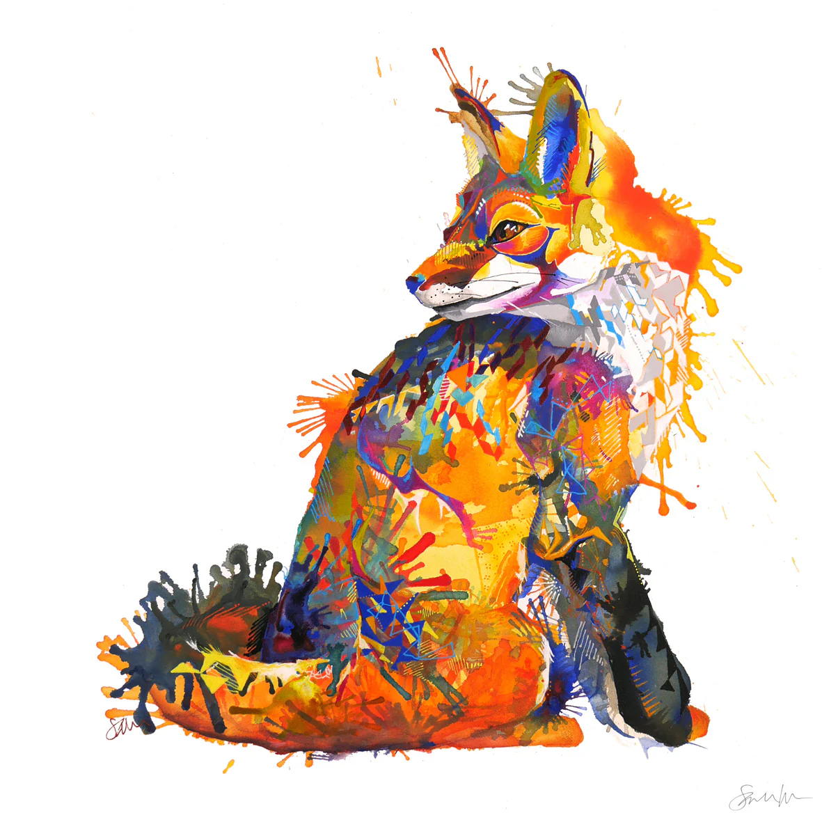 Amber the Fox Canvas - Image 6