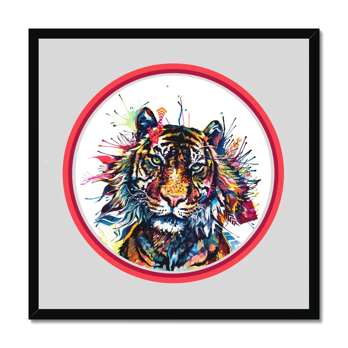 Clifford the Tiger Circle Framed Print