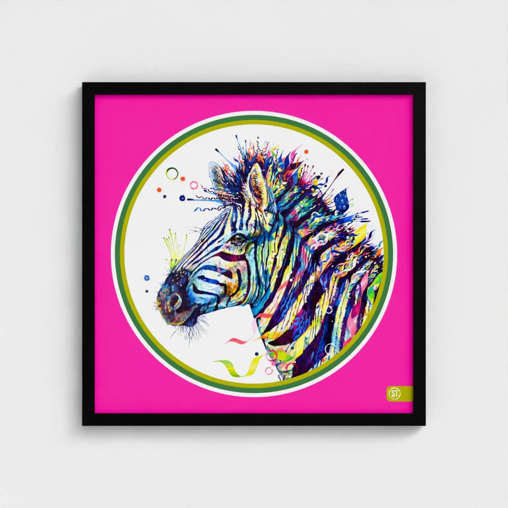 Debra the Zebra Colour Pop Edition Framed Print - Image 15