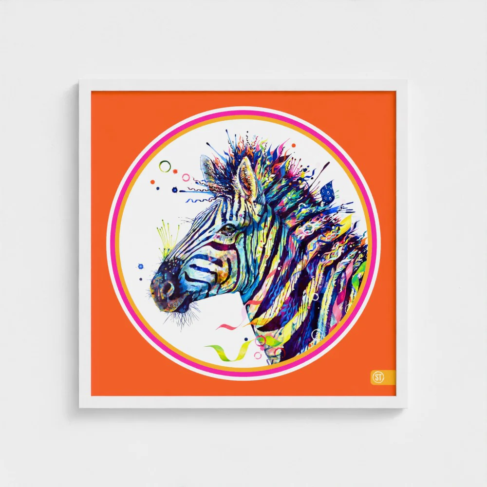Debra the Zebra Colour Pop Edition Framed Print - Image 18