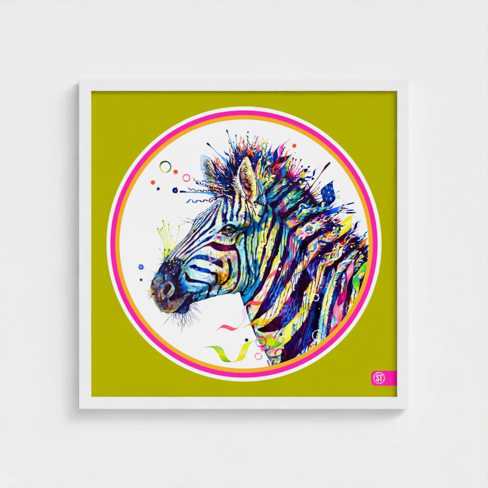 Debra the Zebra Colour Pop Edition Framed Print - Image 28