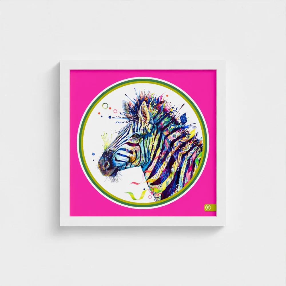 Debra the Zebra Colour Pop Edition Framed Print - Image 8