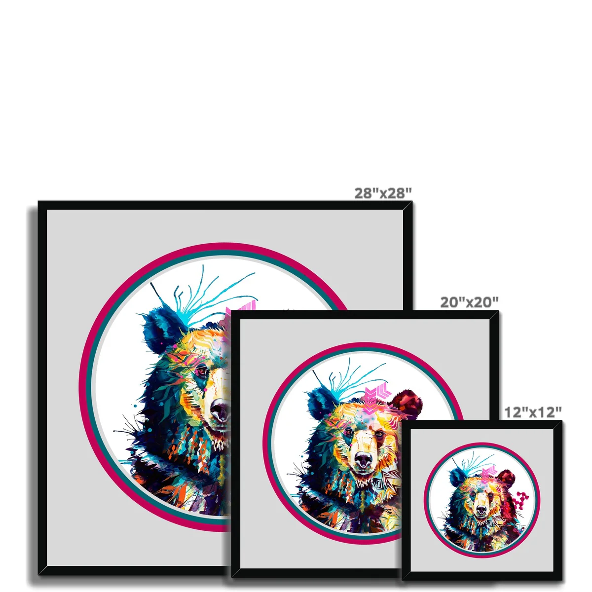 Dorian the Bear Circle Framed Print - Image 4