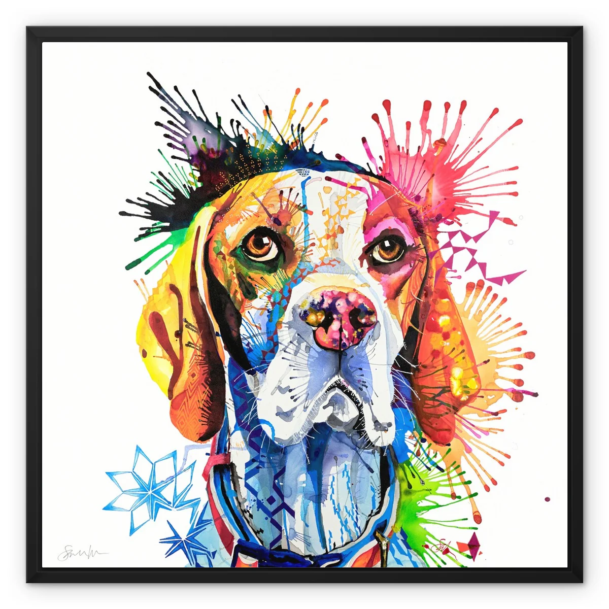 Poppy the English Pointer Framed Canvas