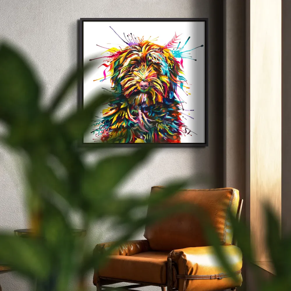 Fletch the Labradoodle Framed Canvas - Image 4