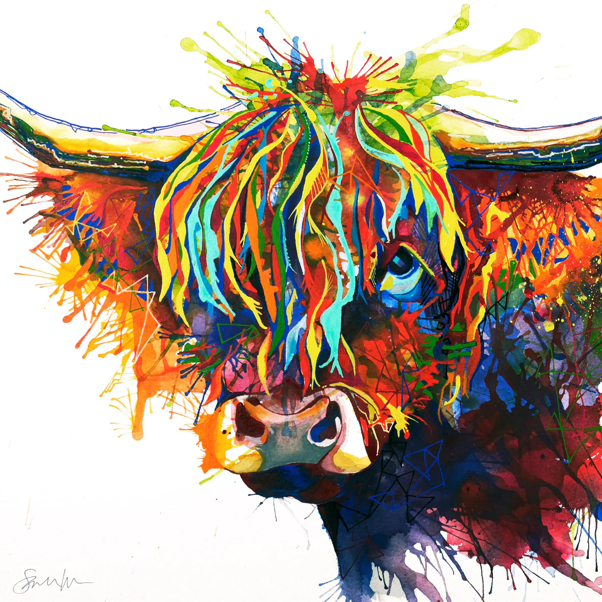 Highland Fling: Miriam the Highland Cow Canvas - Image 3