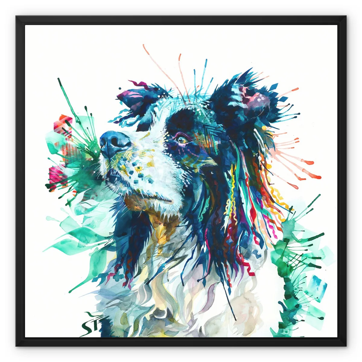 Jasper the Border Collie Framed Canvas