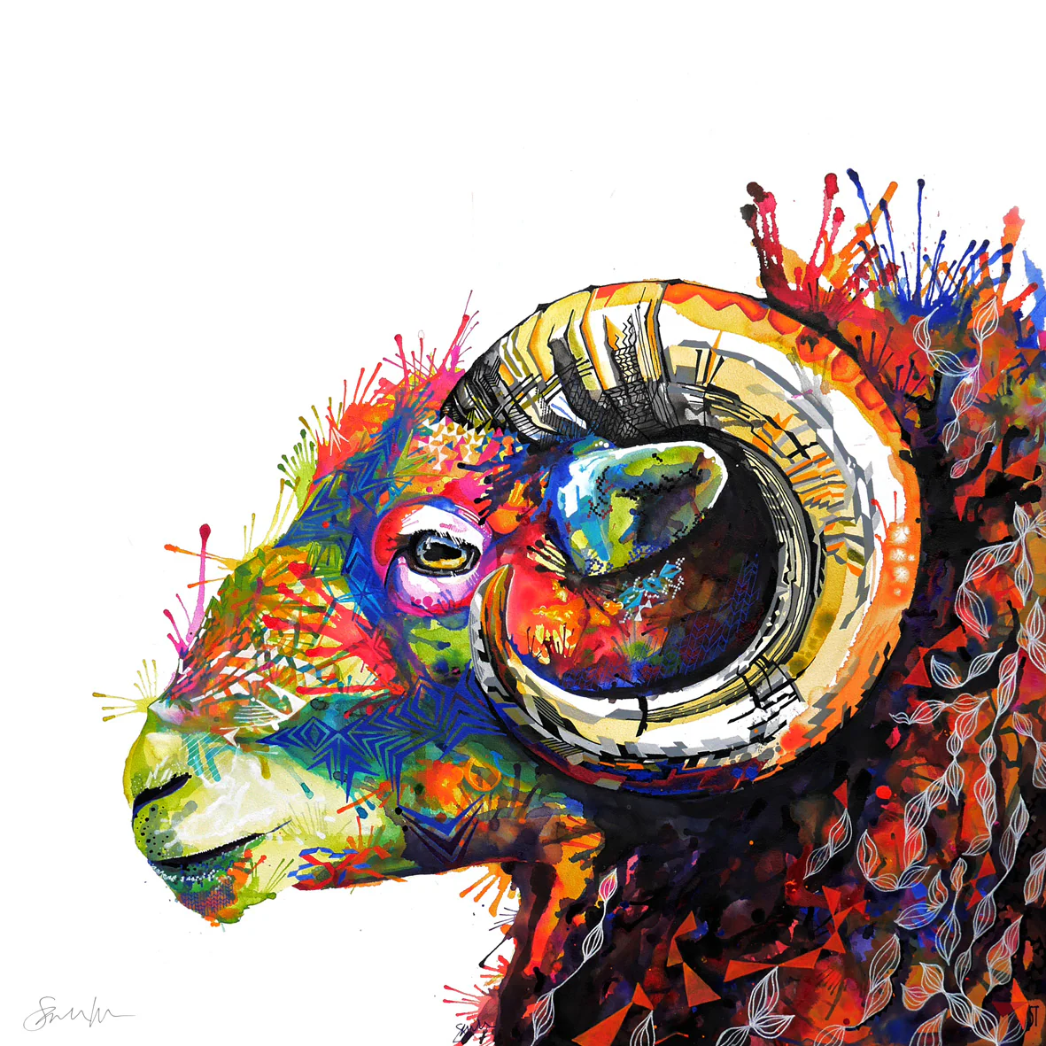 King Arthur the Herdwick Ram Framed Canvas - Image 3