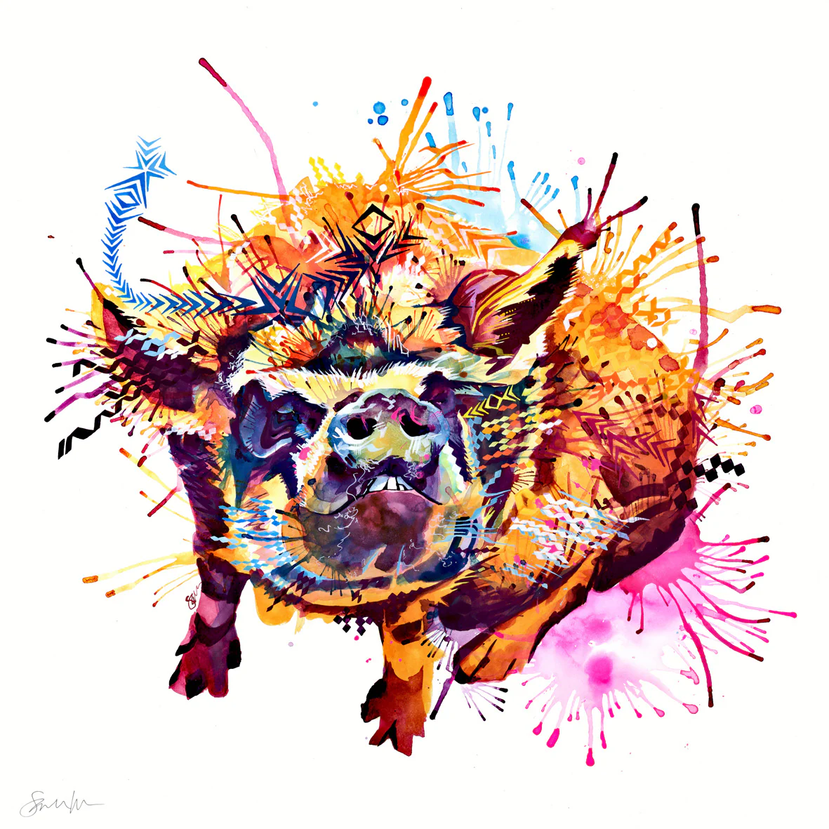 Gladys the Kune Kune Pig Canvas - Image 2