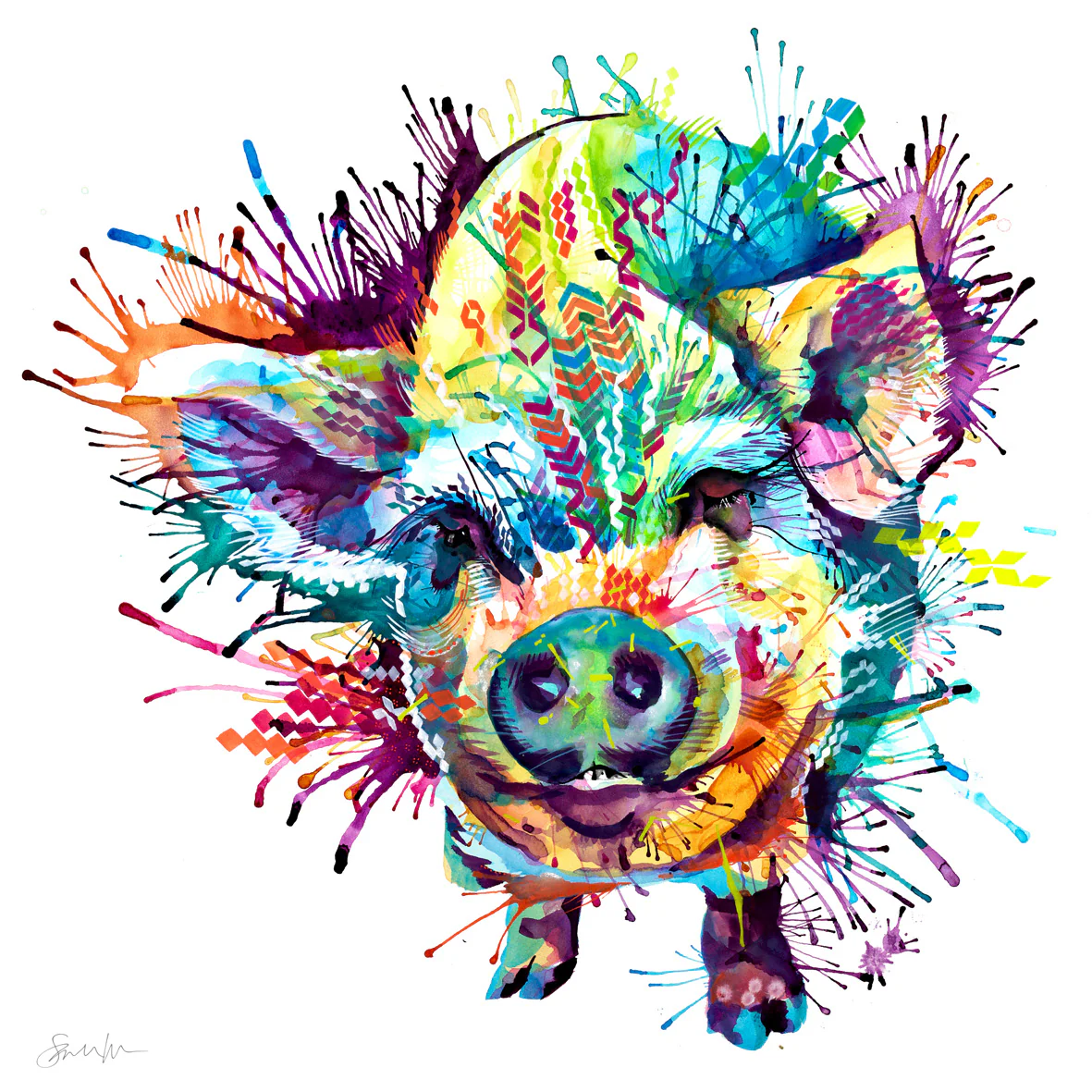 Gloria the Kune Kune Pig Canvas - Image 3