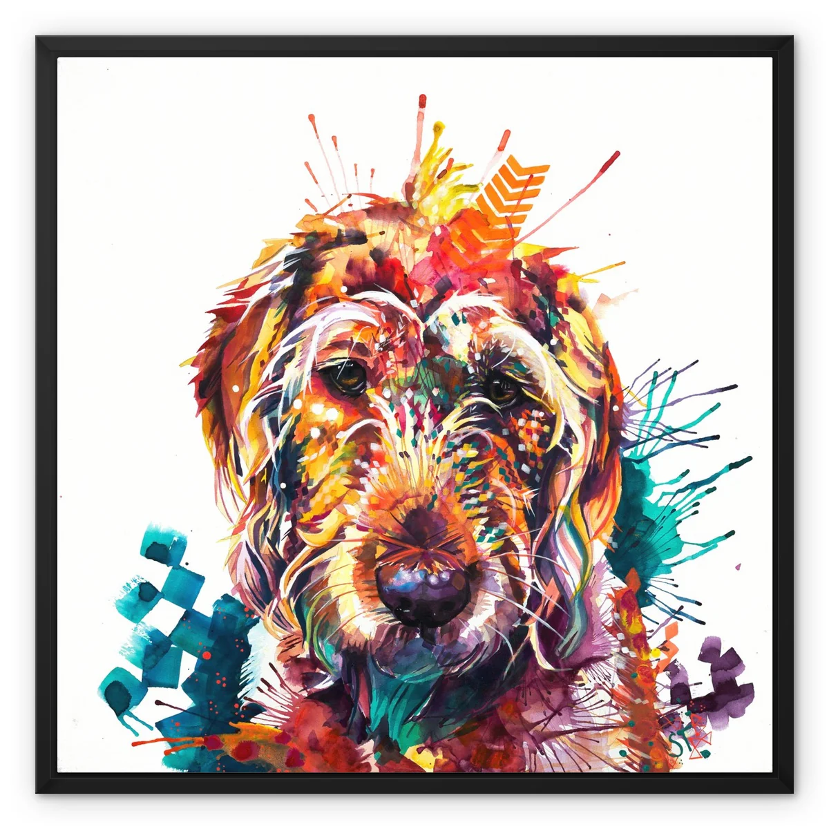 Buddy the Labradoodle Framed Canvas