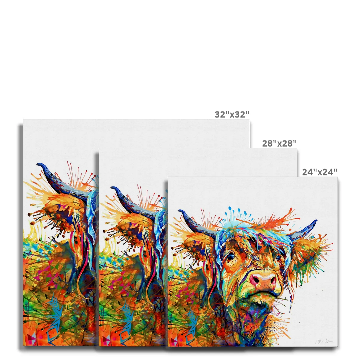 Maggie Moo the Highland Cow Canvas - Image 6