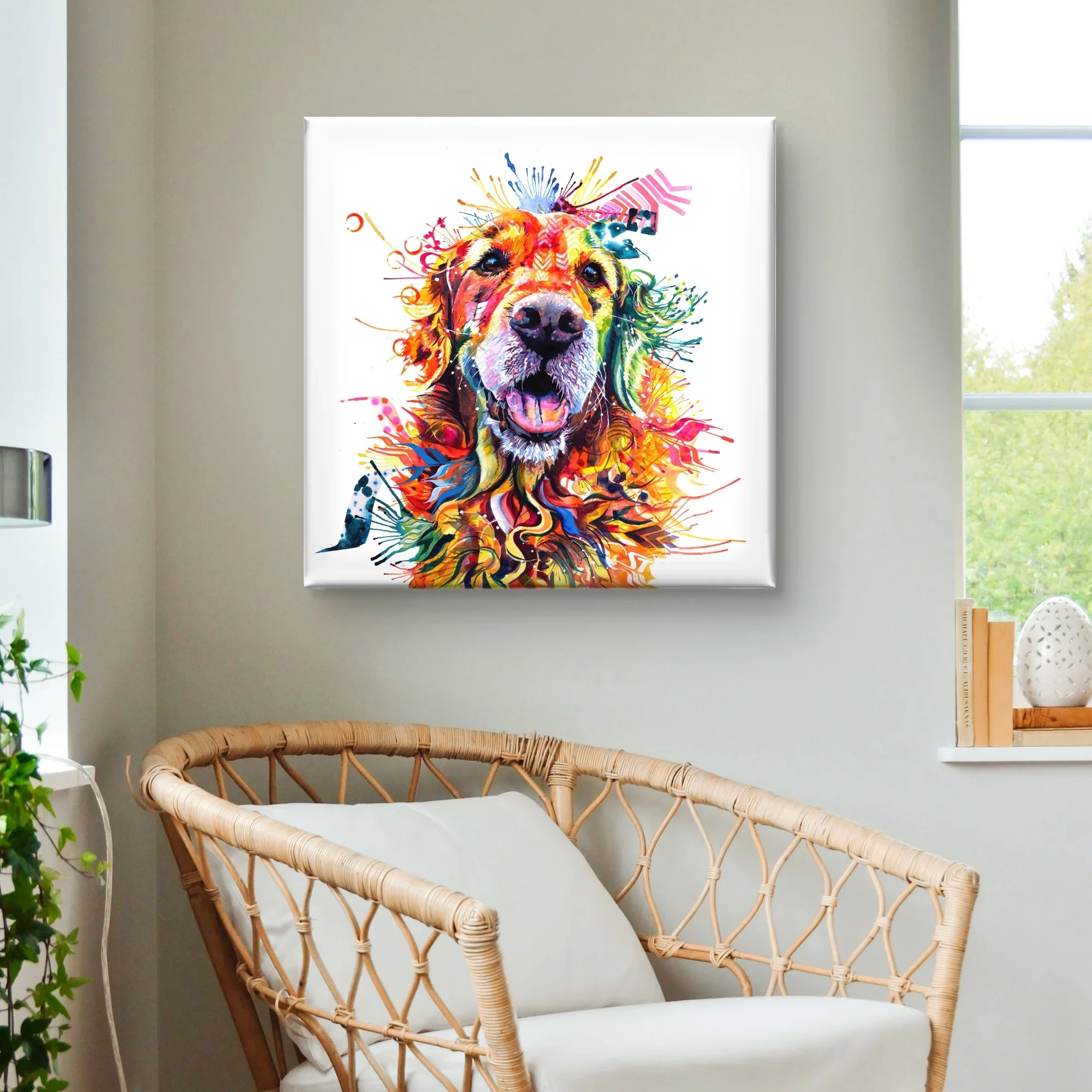 Monty the Golden Retriever Canvas - Image 2