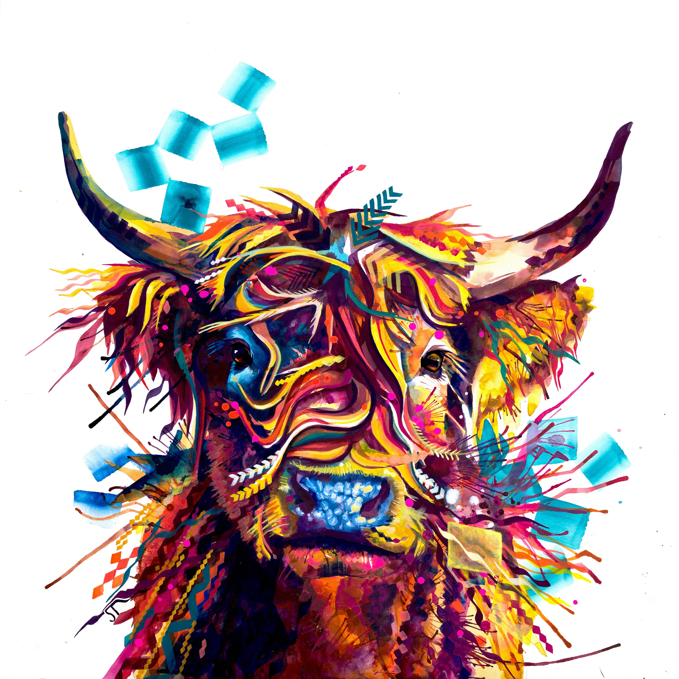 Morag the Highland Cow Canvas - Image 4