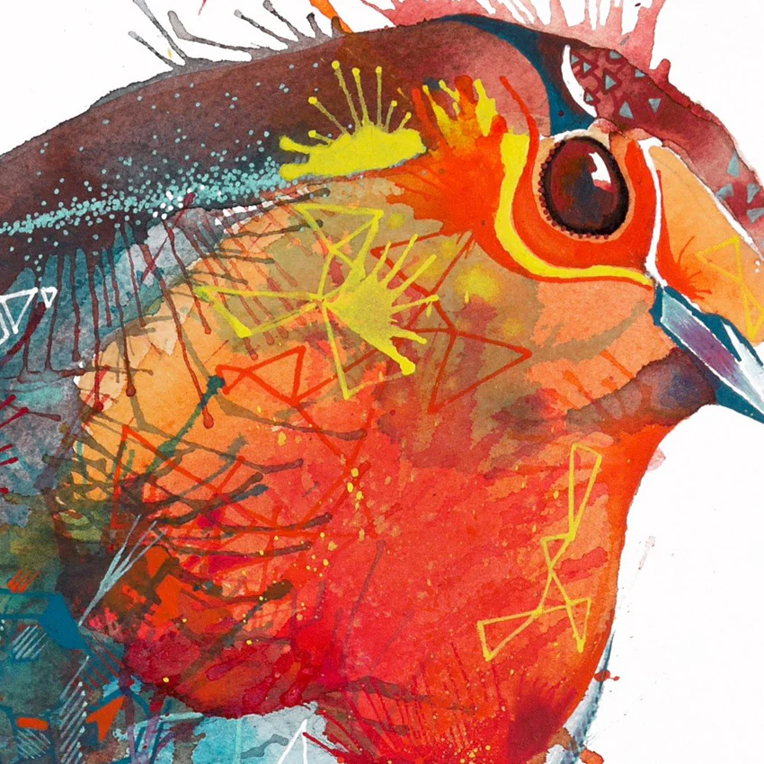 The Scarlet Pimpernel - Original robin painting - Image 3
