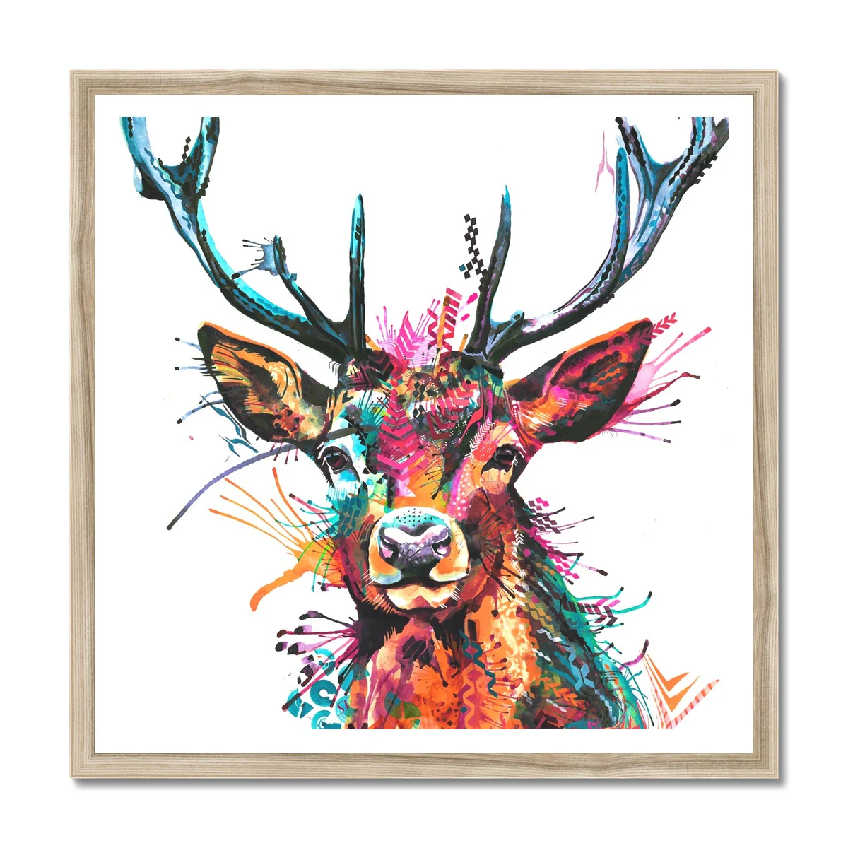 Oscar the Wild Stag Framed Print - Image 3