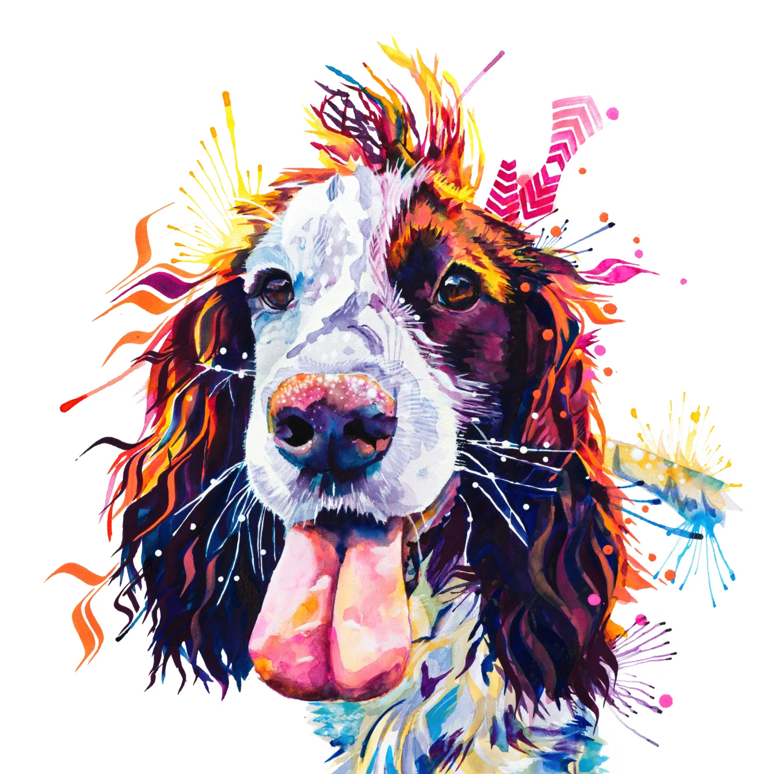 Patchy the Sprocker Framed Canvas - Image 3