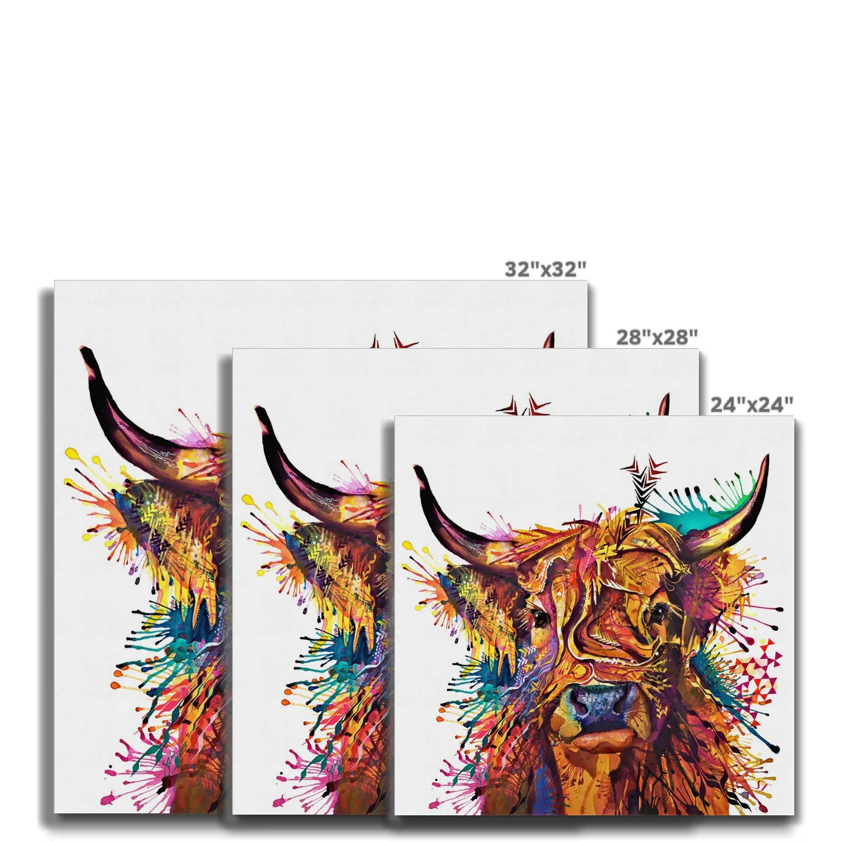 Prudence the Highland Cow Canvas - Image 6