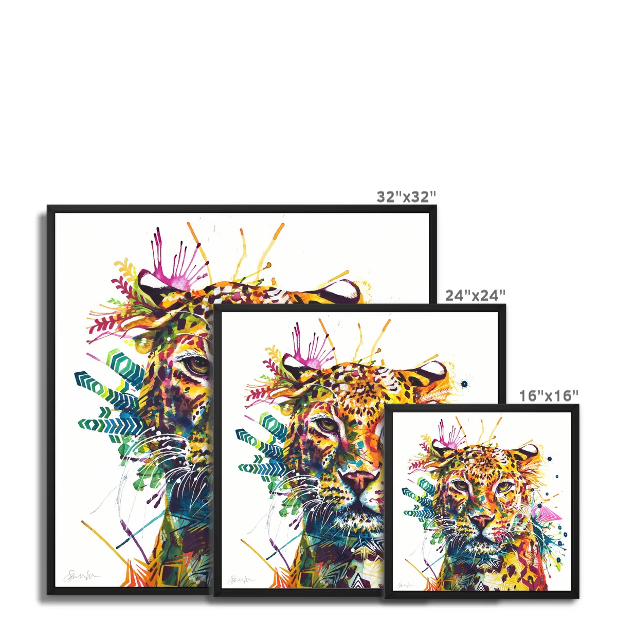 Simone the Leopard Framed Canvas - Image 4