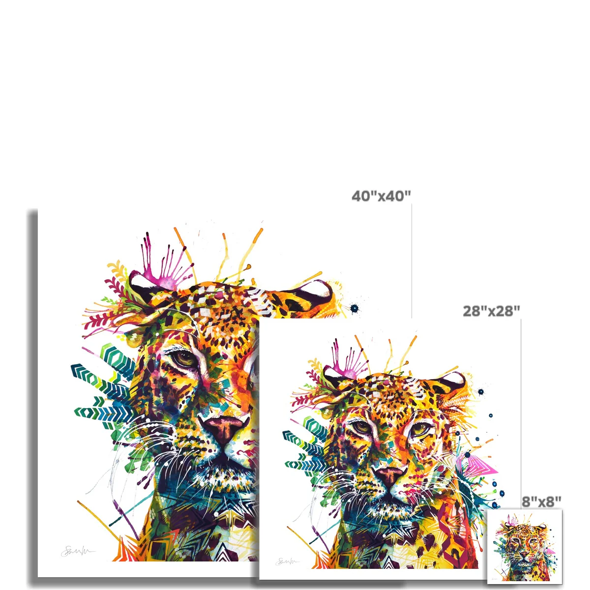 Simone the Leopard Fine Art Print - Image 3