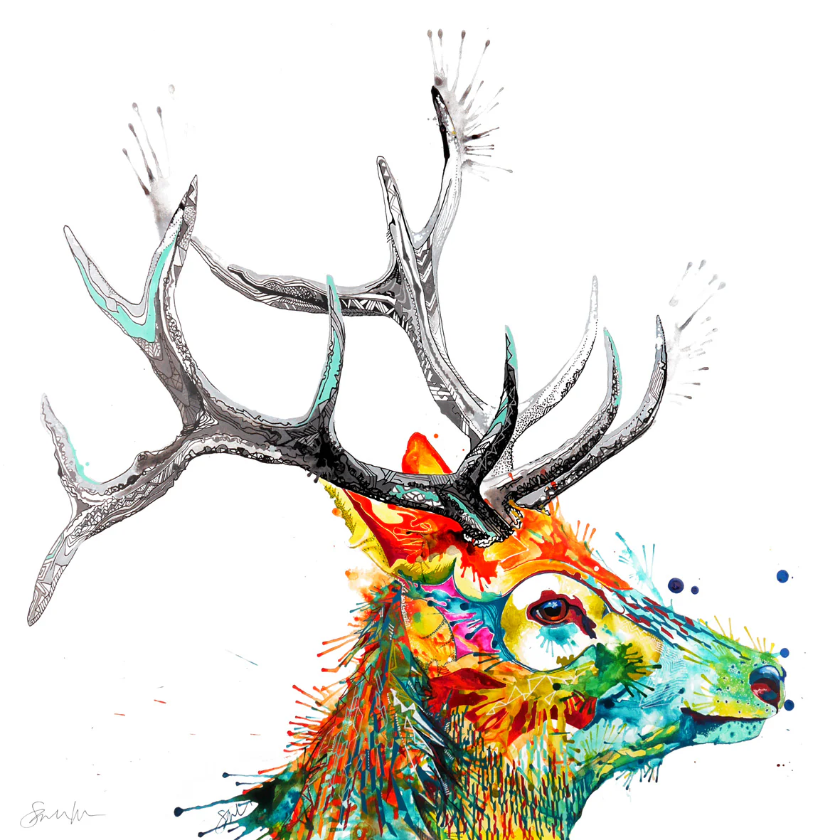The Monarch Stag Framed Canvas - Image 3